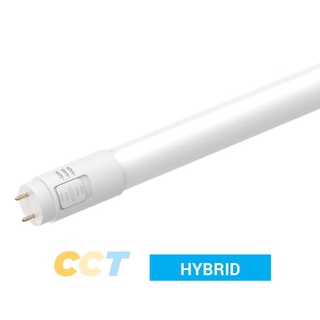 Portor 4FT LED T8 Hybrid Tube, Type A+B, CCT Selector, 3000K/4000K/5000K PT-T8-4FAB2-18W-3CCT